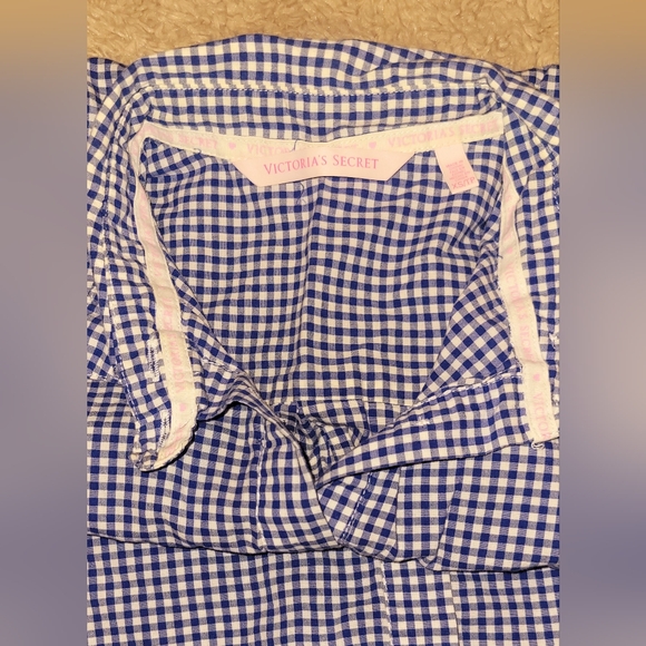 Victoria's Secret Blue Gingham Sleep Shirt XS - Picture 4 of 9